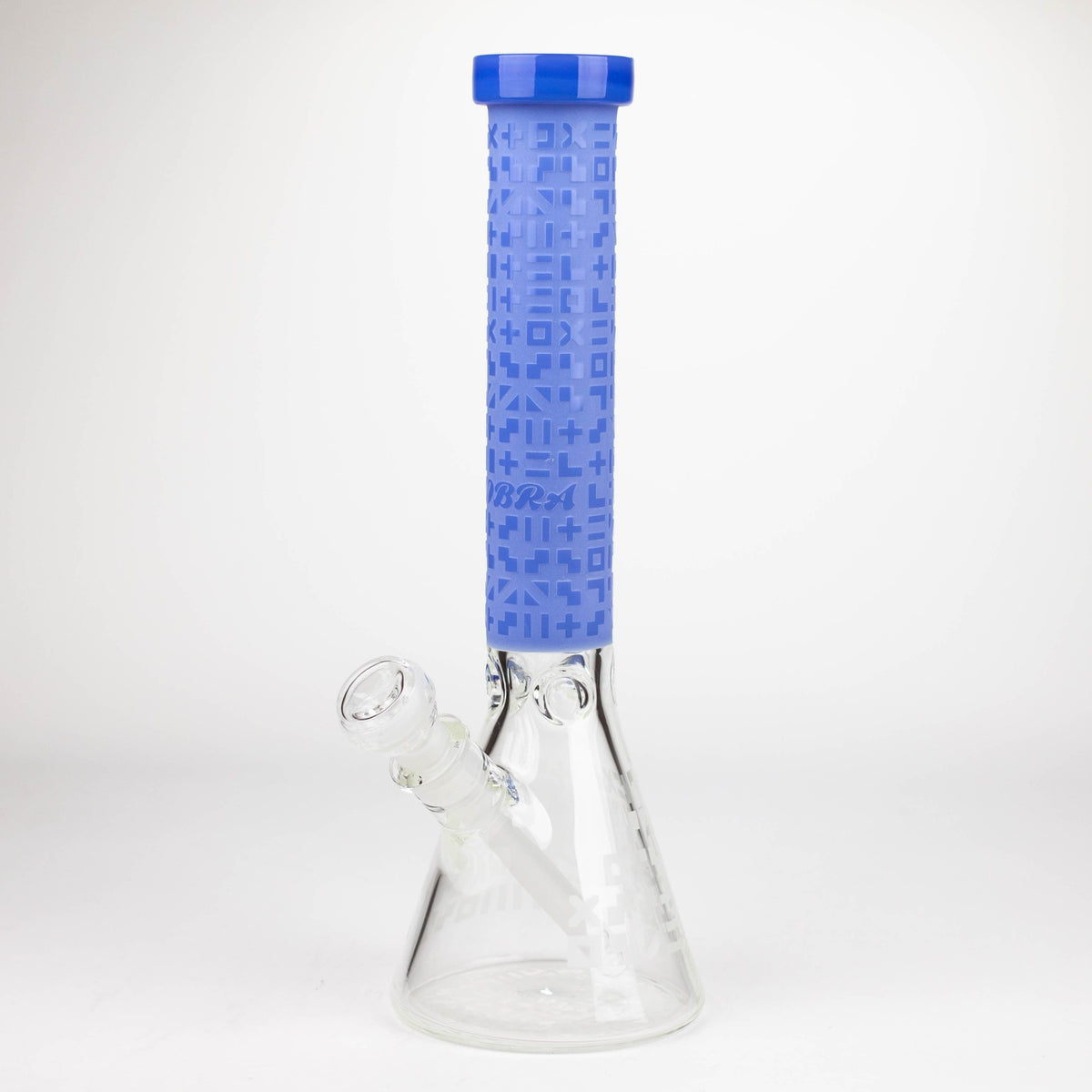JJ Distribution Glass Bong COBRA 14-Inch Sandblasted Maze-Style Geometric 7mm Glass Bong COBRA 14" Geometric 7mm Glass Bong - Ice Catcher
