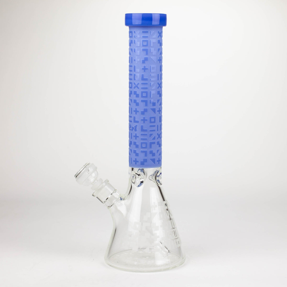 JJ Distribution Glass Bong COBRA 14-Inch Sandblasted Maze-Style Geometric 7mm Glass Bong COBRA 14" Geometric 7mm Glass Bong - Ice Catcher