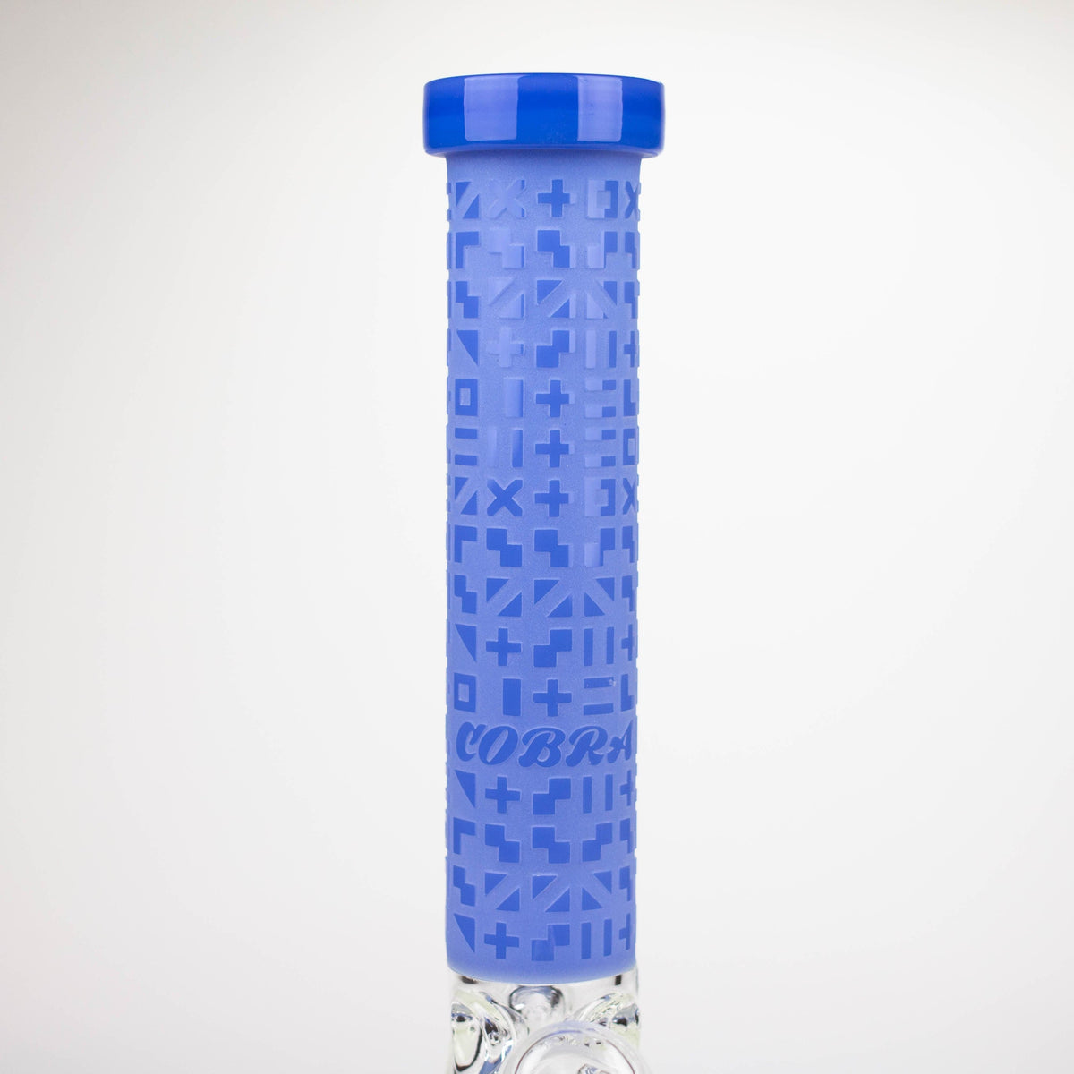 JJ Distribution Glass Bong COBRA 14-Inch Sandblasted Maze-Style Geometric 7mm Glass Bong COBRA 14" Geometric 7mm Glass Bong - Ice Catcher