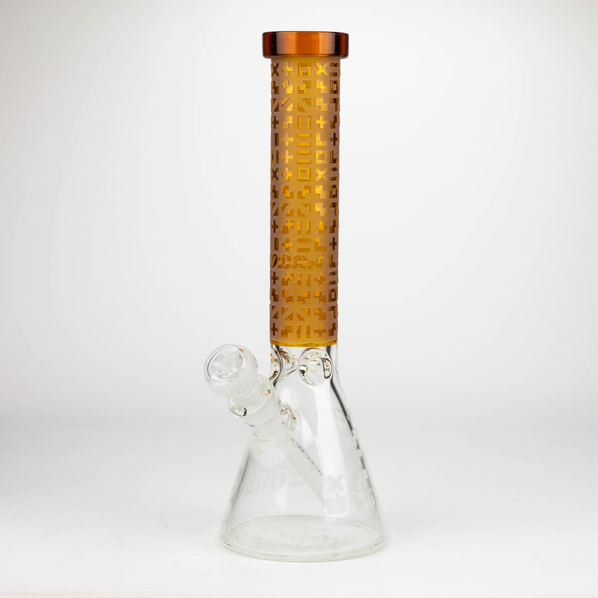 JJ Distribution Glass Bong COBRA 14-Inch Sandblasted Maze-Style Geometric 7mm Glass Bong COBRA 14" Geometric 7mm Glass Bong - Ice Catcher