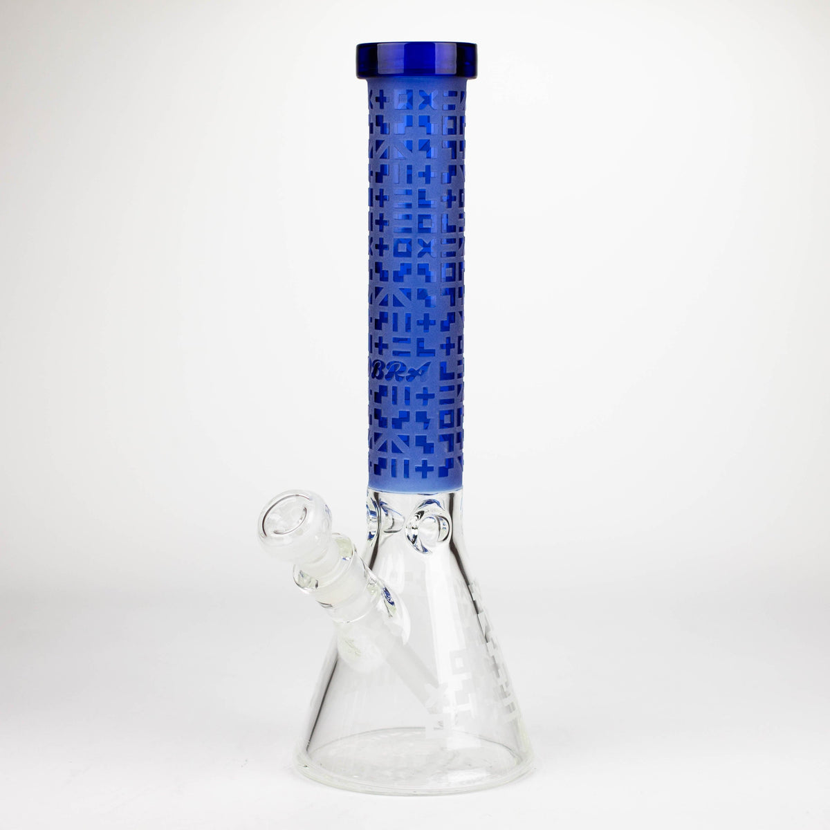JJ Distribution Glass Bong COBRA 14-Inch Sandblasted Maze-Style Geometric 7mm Glass Bong COBRA 14" Geometric 7mm Glass Bong - Ice Catcher