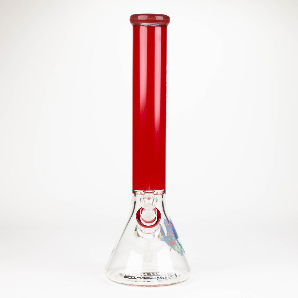 Infyniti High Times 16" Red 7mm Beaker Glass Bong