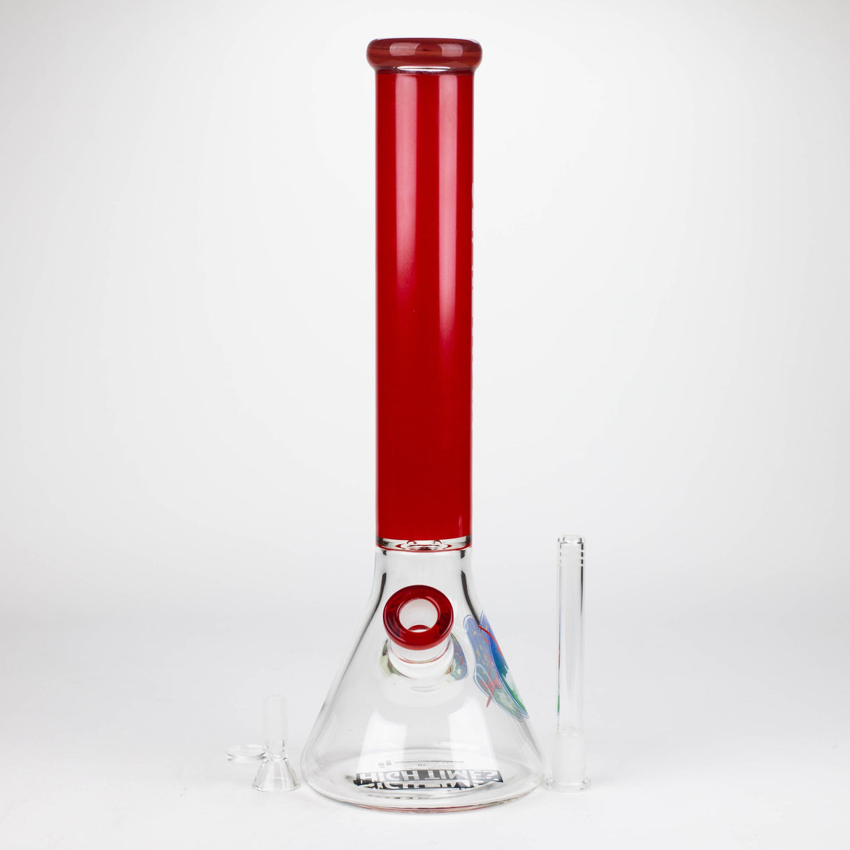 Infyniti High Times 16" Red 7mm Beaker Glass Bong