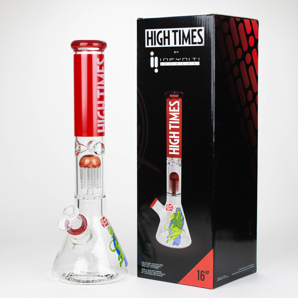 Infyniti High Times 16" Tree Arm Perc Beaker Glass Bong