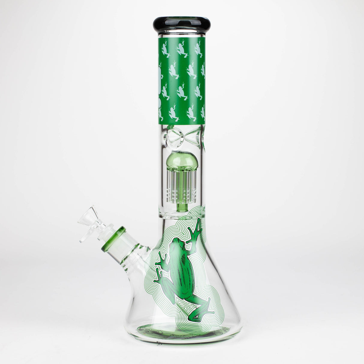 Infyniti Untamed 14" Green Frog Tree Perc Beaker Bong en verre