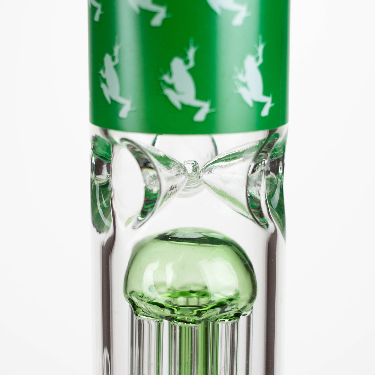 Infyniti Untamed 14" Green Frog Tree Perc Beaker Bong en verre