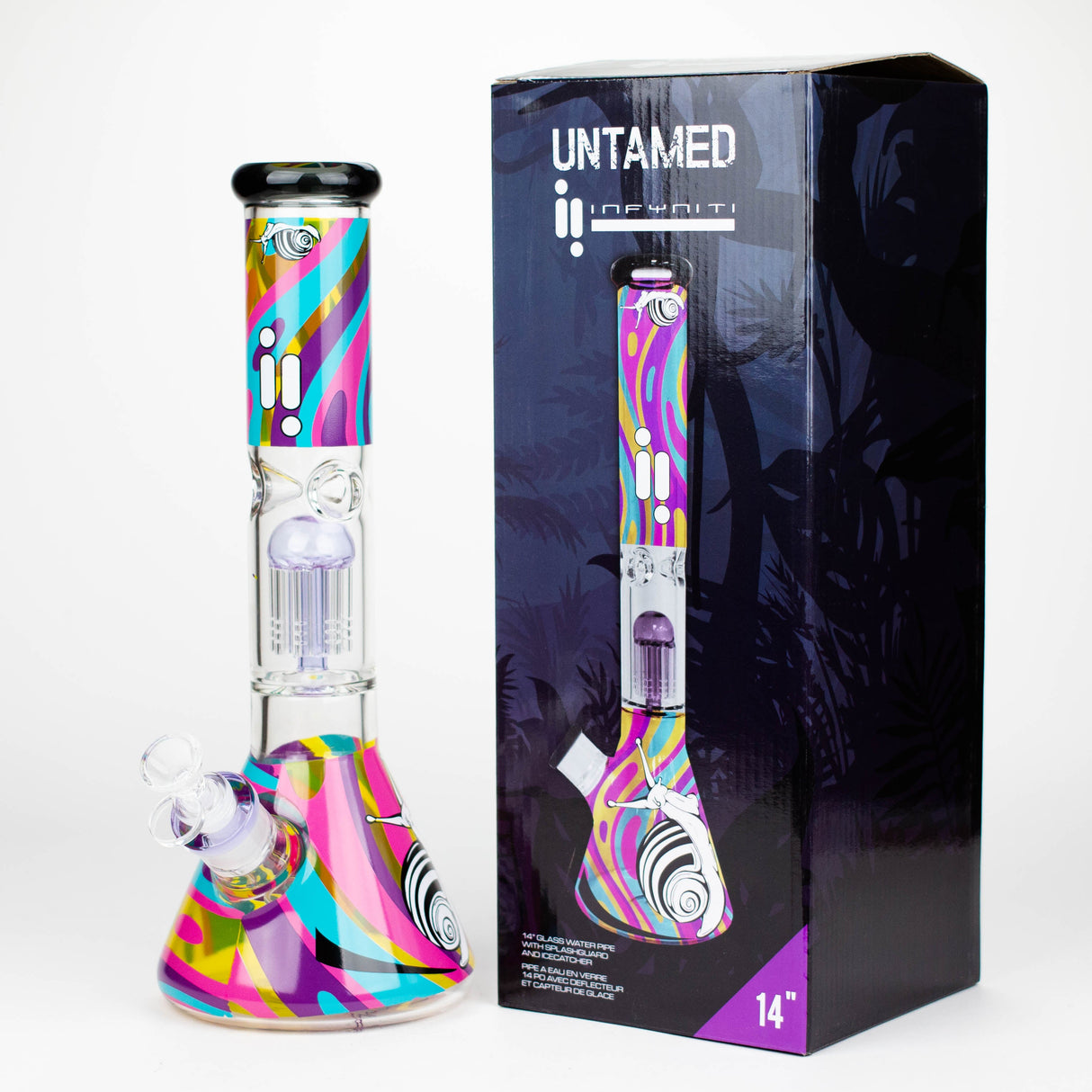 Infyniti Untamed 14" 7mm Beaker Bong - Snail