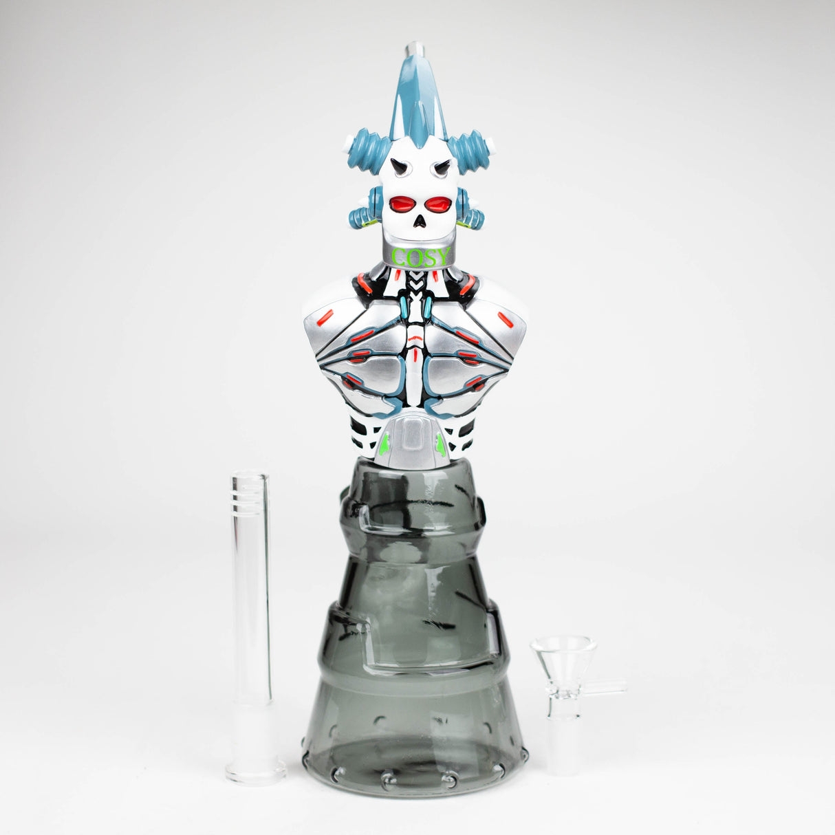 10" Resin Skull Glass Water Pipe with 14mm Bowl