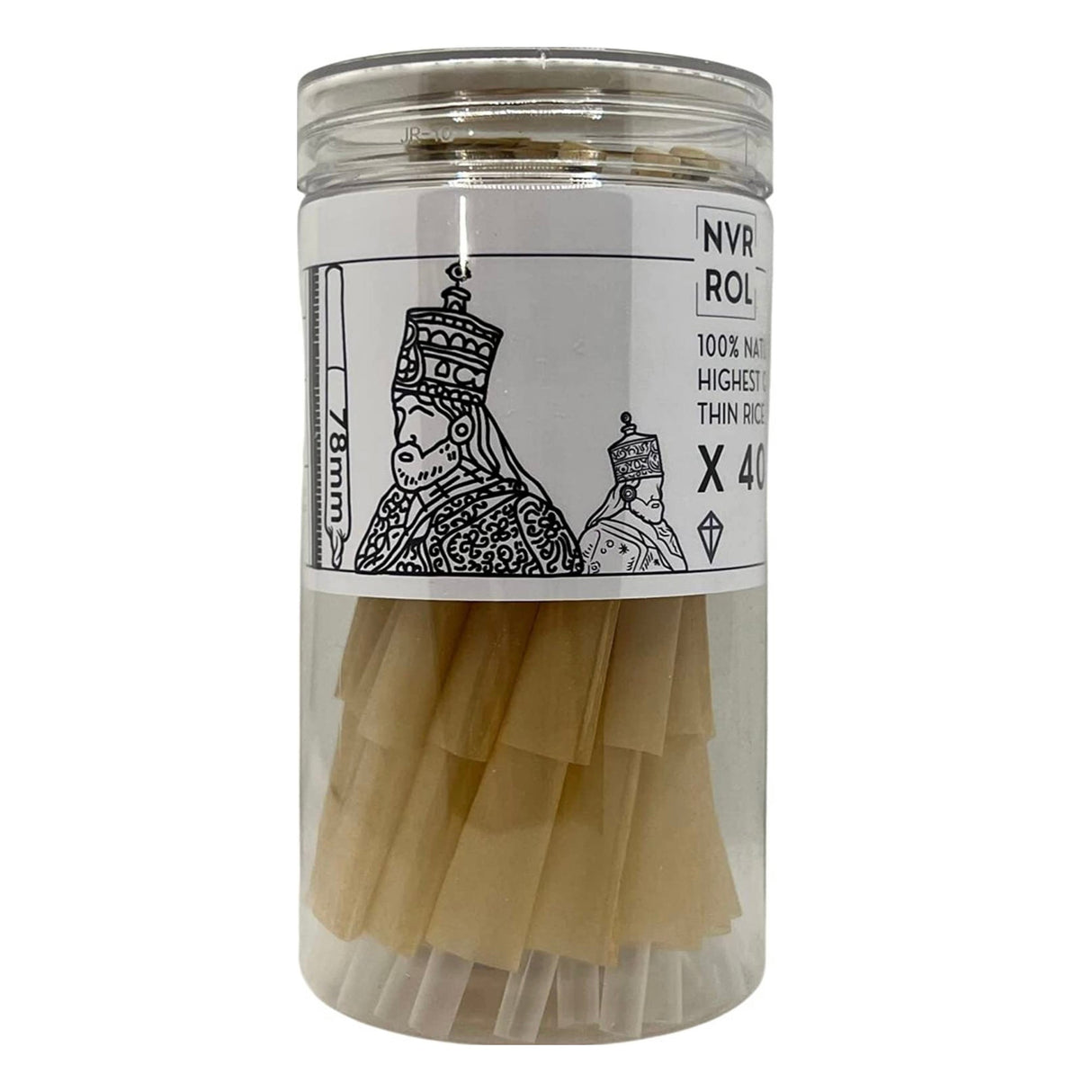 Kiteman | Cône de papier de riz naturel non blanchi - Taille Moyenne - X40 Cônes