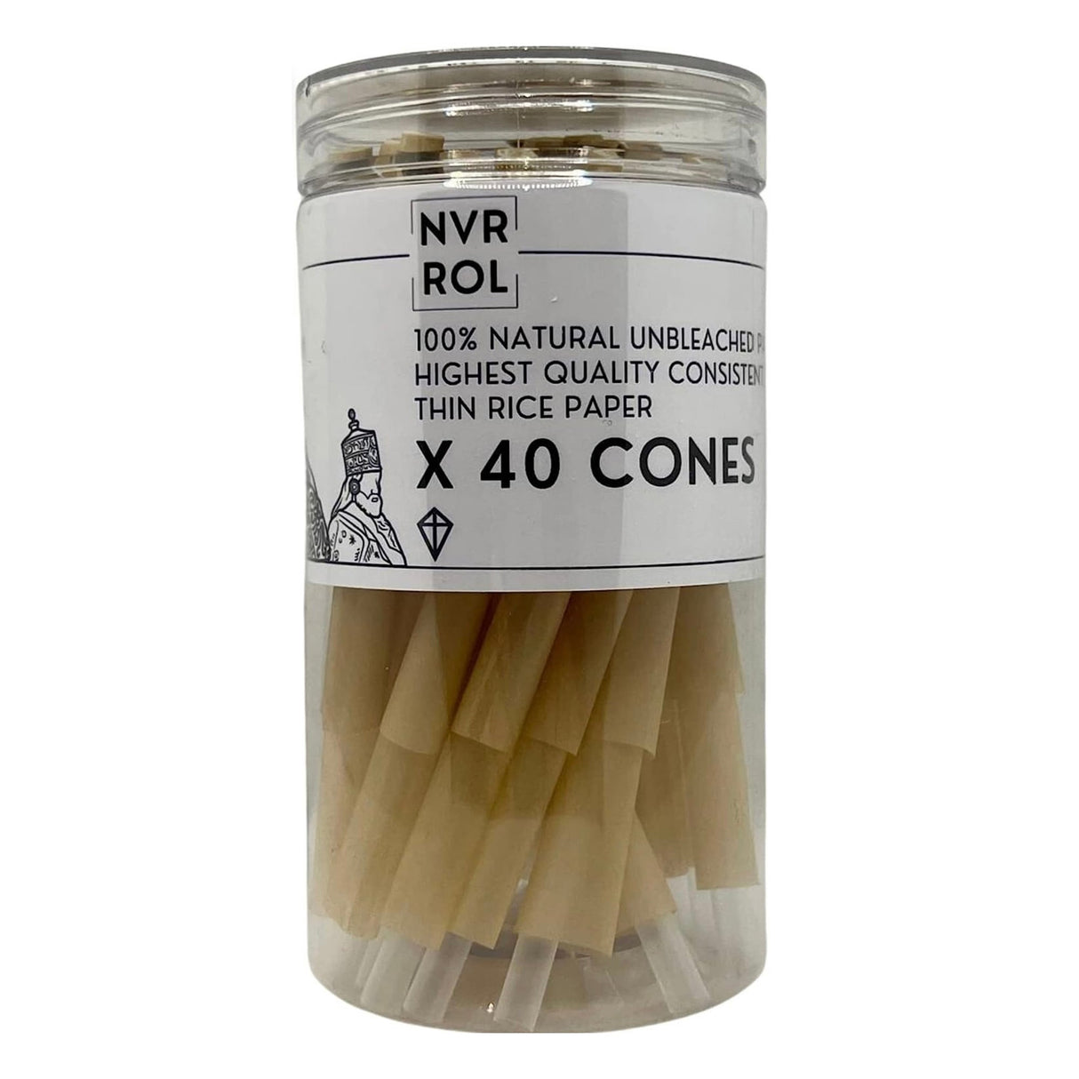 Kiteman | Cône de papier de riz naturel non blanchi - Taille Moyenne - X40 Cônes