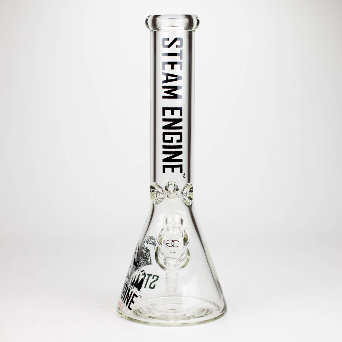Smoke & Vape Distributor Glass Bong Steam Engine™ | 14 Inch 7mm glass bong with stickers by golden crown Steam Engine™ | 14 Inch 7mm glass bong with stickers by golden crown