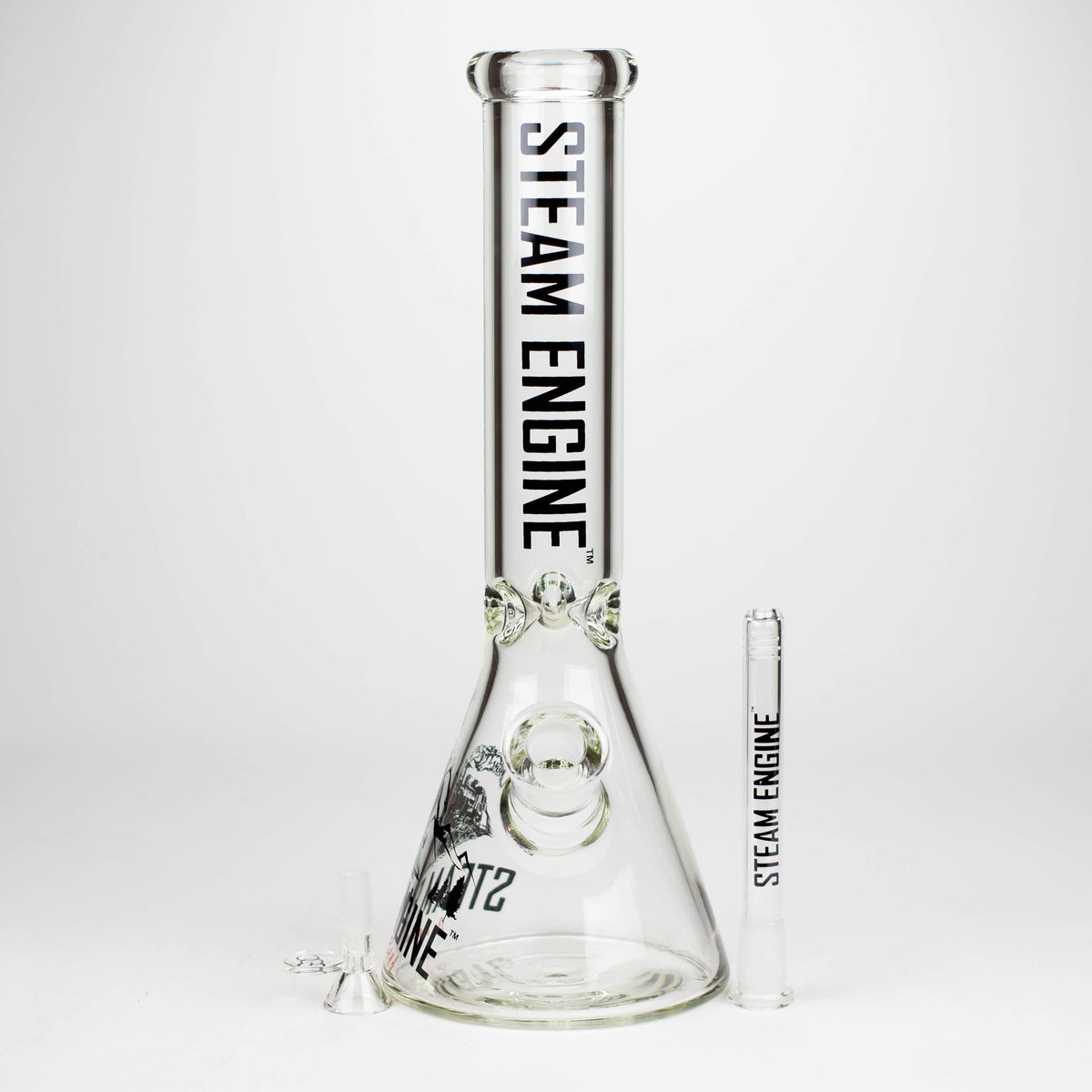 Smoke & Vape Distributor Glass Bong Steam Engine™ | 14 Inch 7mm glass bong with stickers by golden crown Steam Engine™ | 14 Inch 7mm glass bong with stickers by golden crown