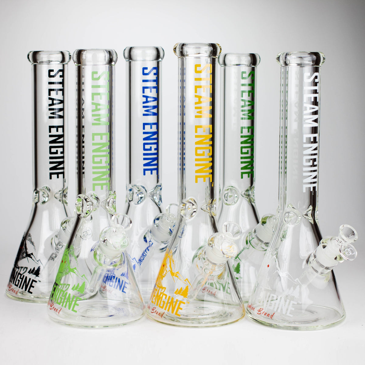 Smoke & Vape Distributor Glass Bong Steam Engine™ | 14 Inch 7mm glass bong with stickers by golden crown Steam Engine™ | 14 Inch 7mm glass bong with stickers by golden crown