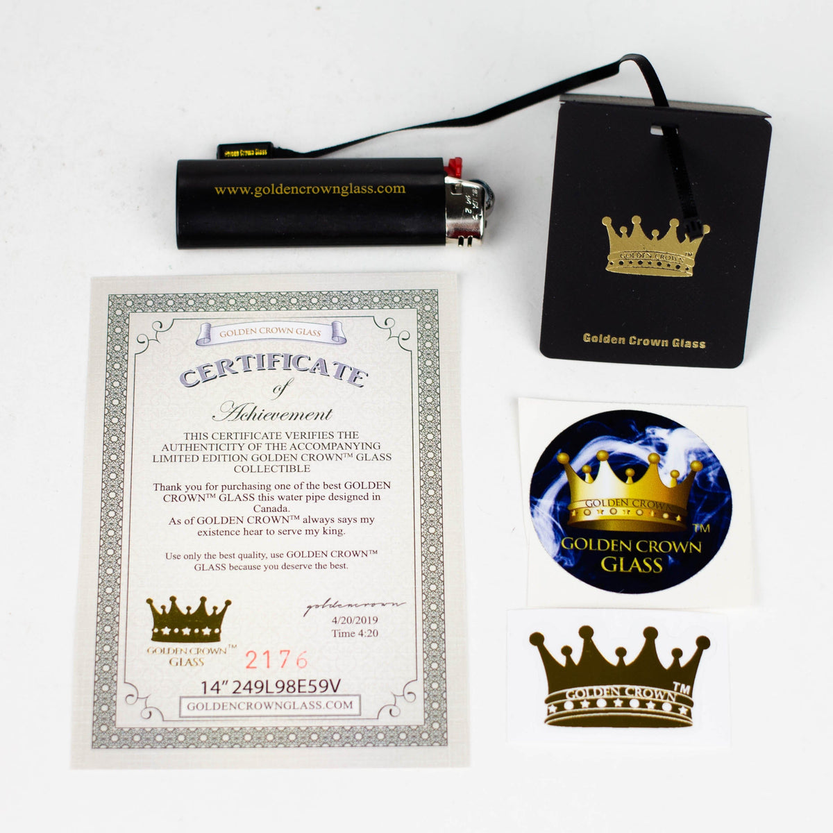 Smoke & Vape Distributor Glass Bong Golden Crown™ 14" 24K Gold Emblem 9mm Glass Bong Golden Crown 14" 24K Gold Emblem 9mm Bong | Canada