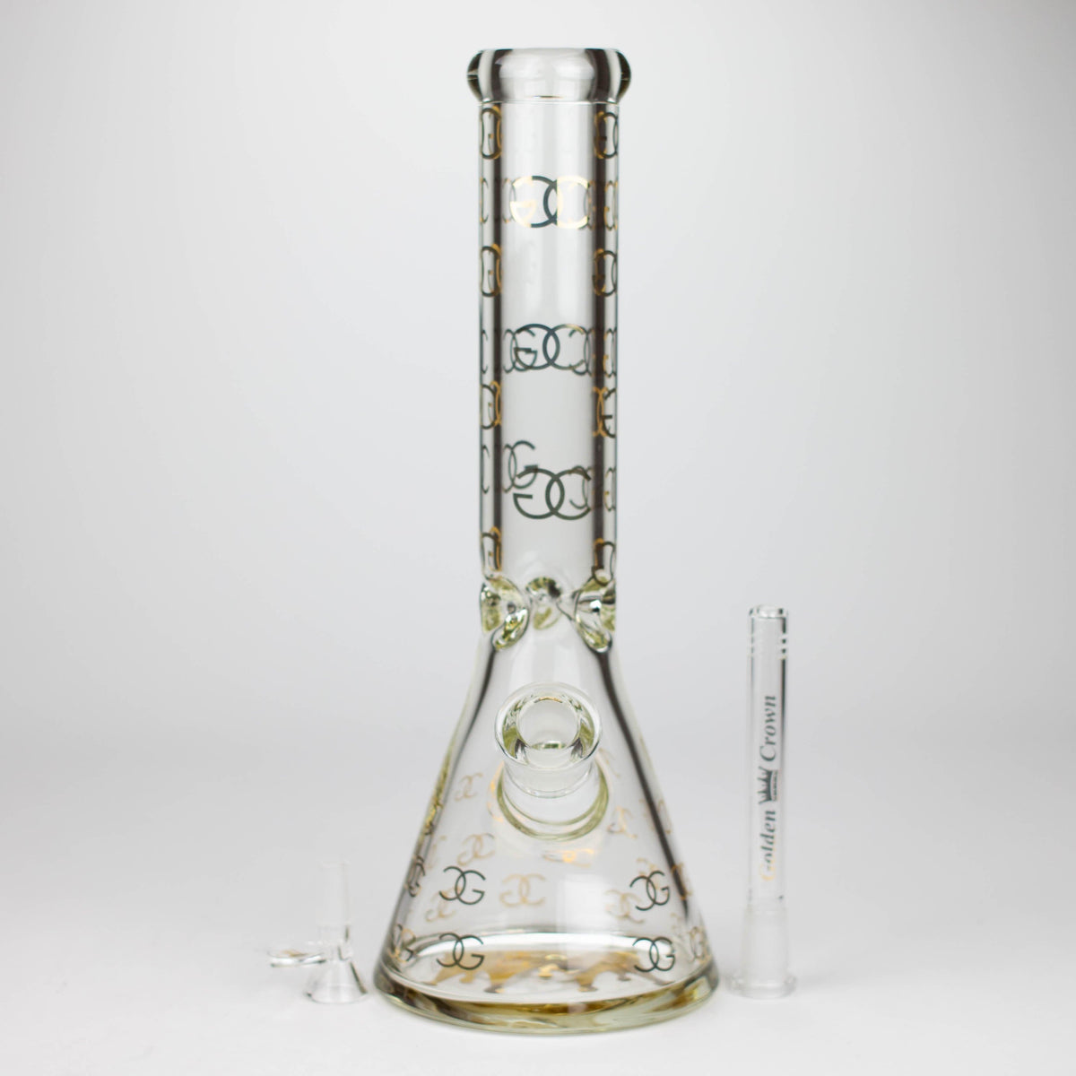 Smoke & Vape Distributor Glass Bong Golden Crown™ 14" 24K Gold Emblem 9mm Glass Bong Golden Crown 14" 24K Gold Emblem 9mm Bong | Canada