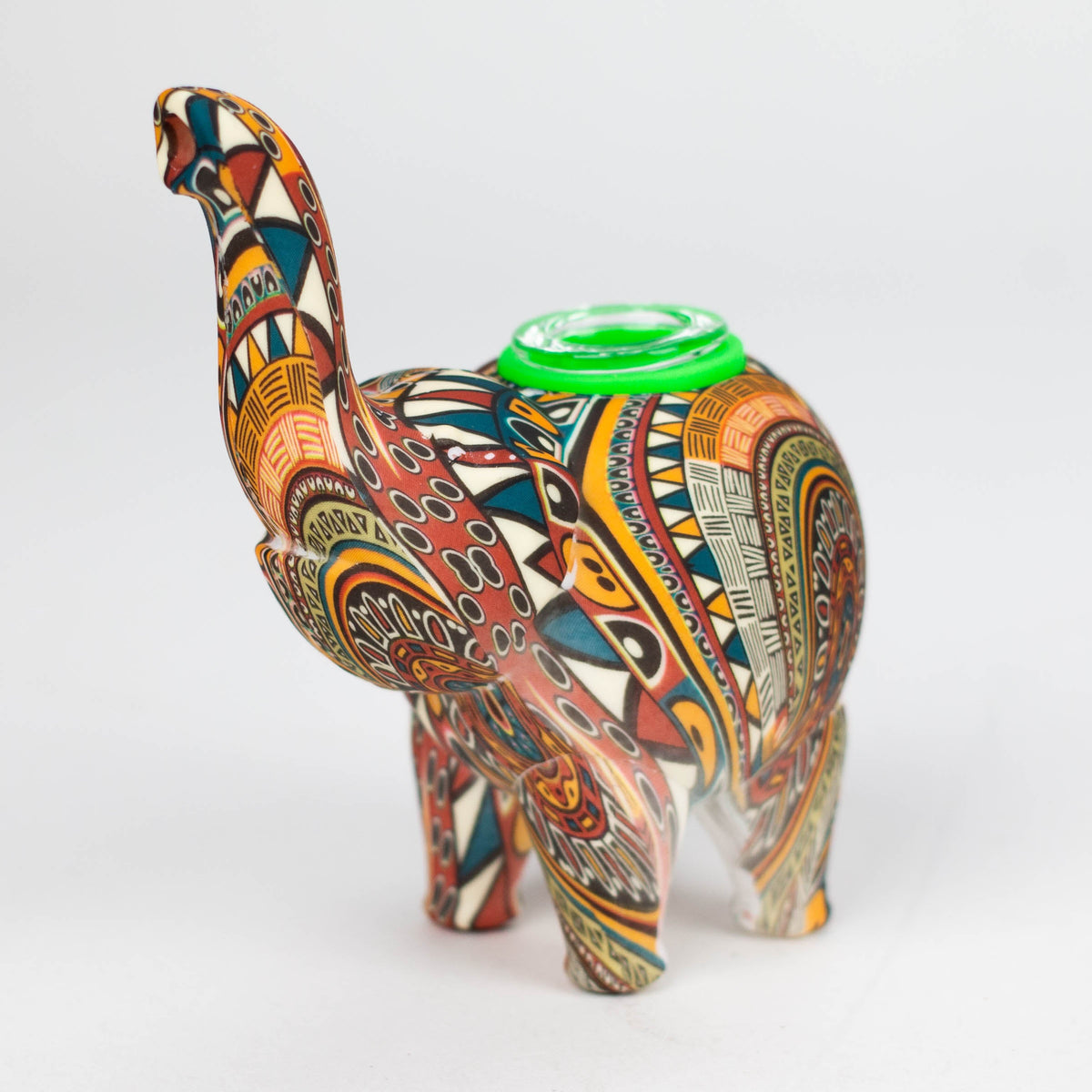 4.5-Inch Silicone Elephant Bubbler with Glass Bowl