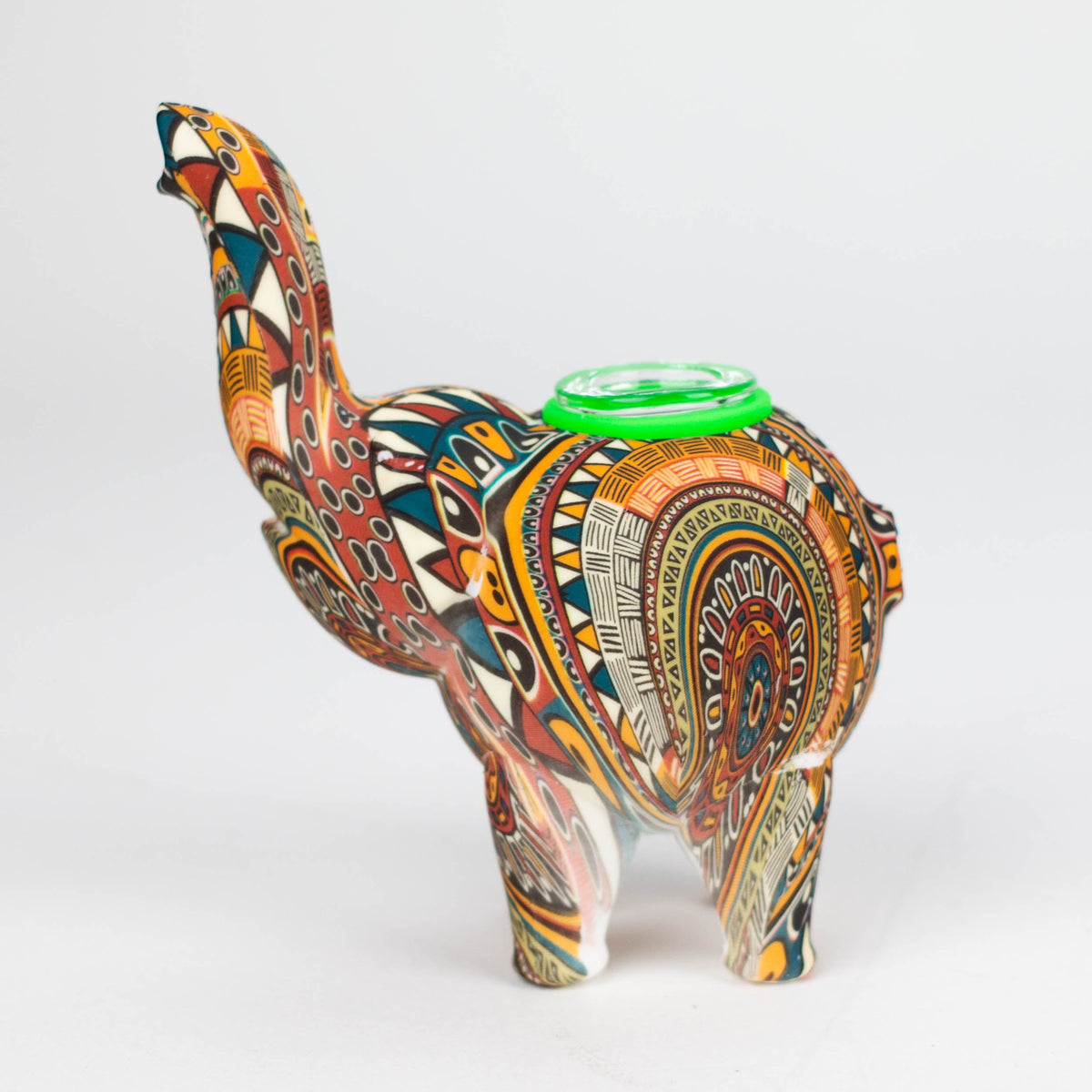 4.5-Inch Silicone Elephant Bubbler with Glass Bowl