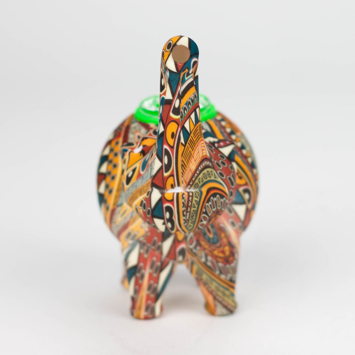 4.5-Inch Silicone Elephant Bubbler with Glass Bowl