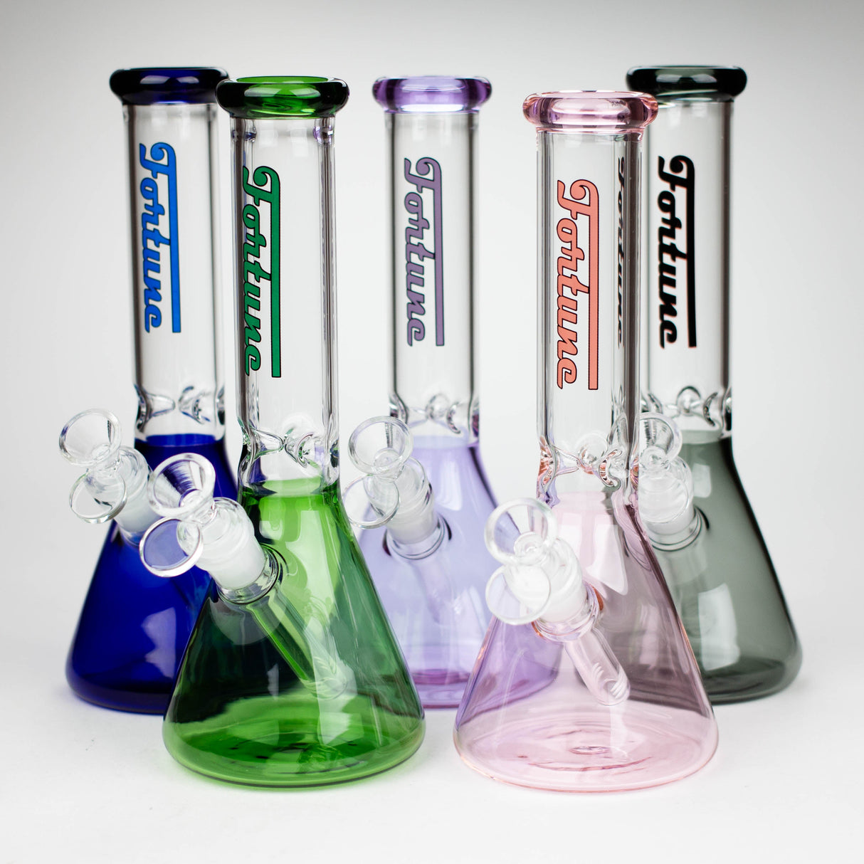 Fortune 10" Colour Accent 4mm Ice Catcher Beaker Bong