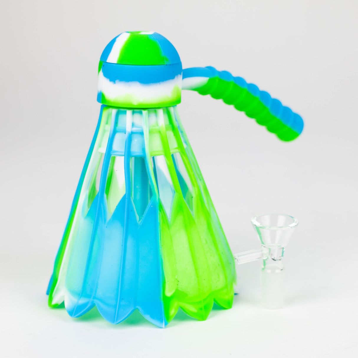 12" Badminton Birdie Silicone Water Pipe with 14mm Bowl