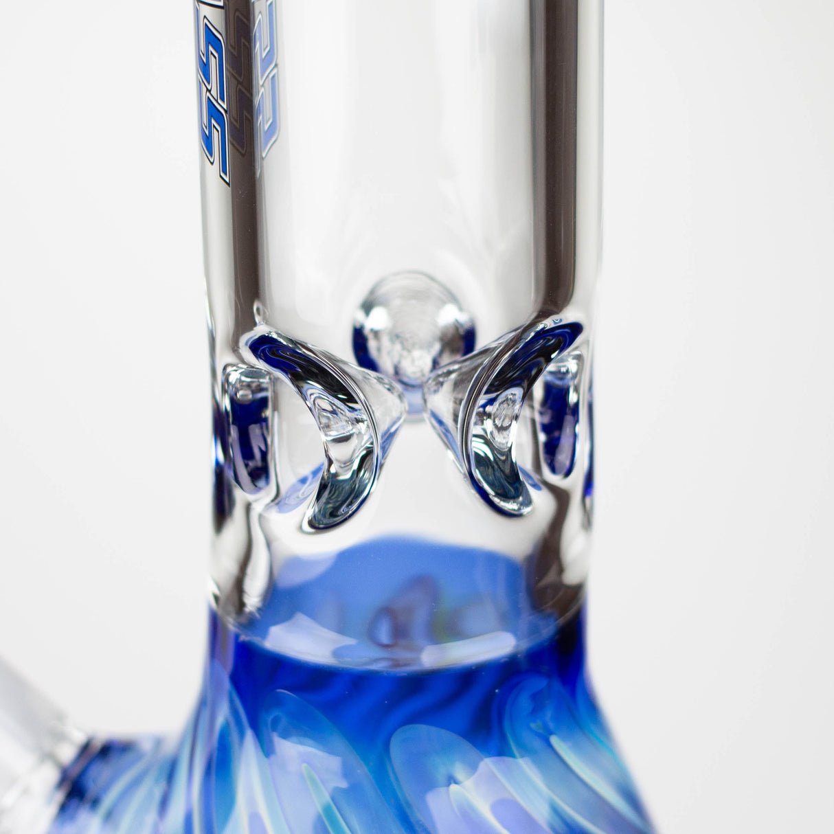 Bong en verre Bécher irisé à spirale fumée de 18 po NG