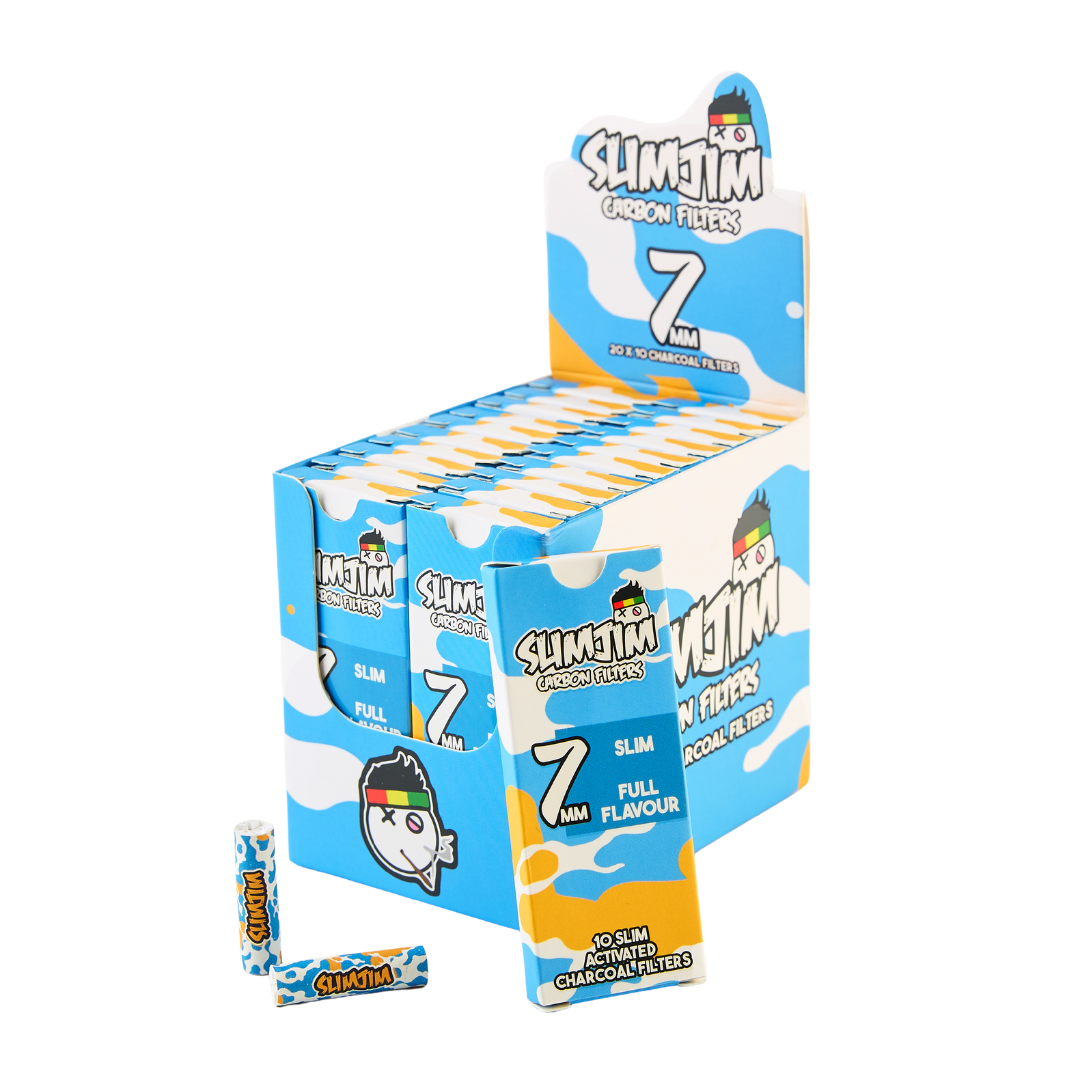 Slimjim Splash 7 mm Carbon Filters - 20 Pack Box