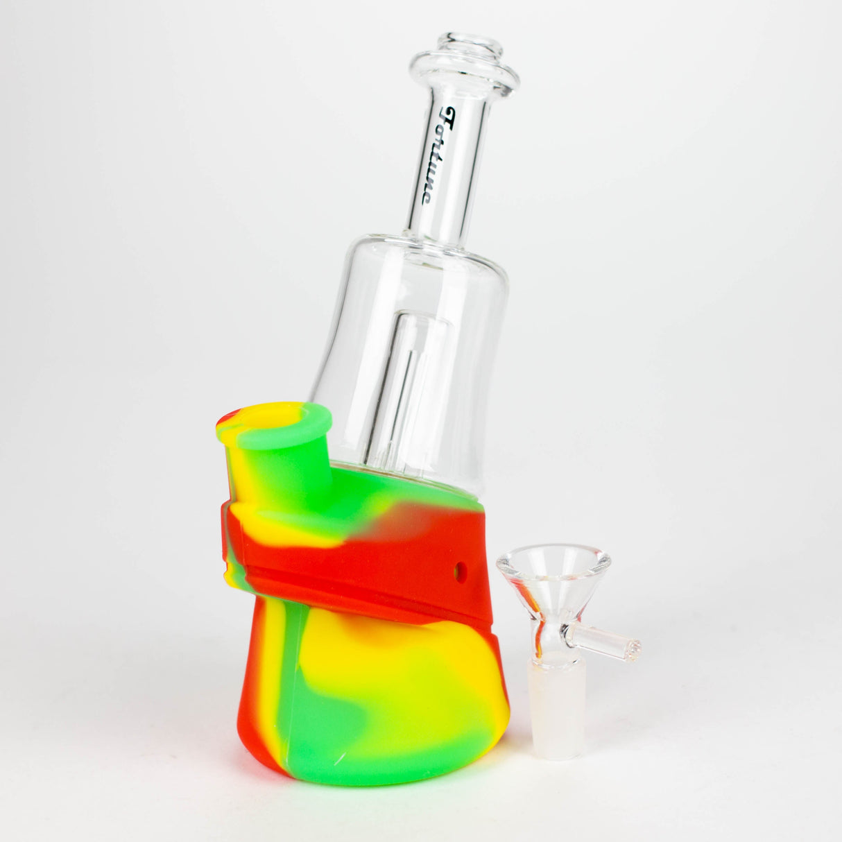Fortune 6.5" Angled Silicone Mini Bong with Glass Perc