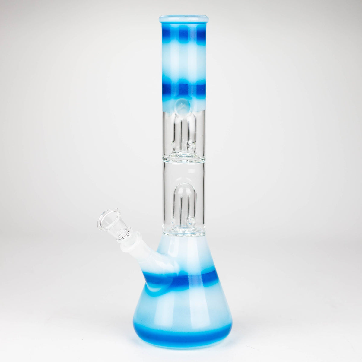 Bongzie Smokes Glass Bong 12" Double Dome Percolator Glass Bong with Ice Catcher 12" Double Dome Percolator Bong