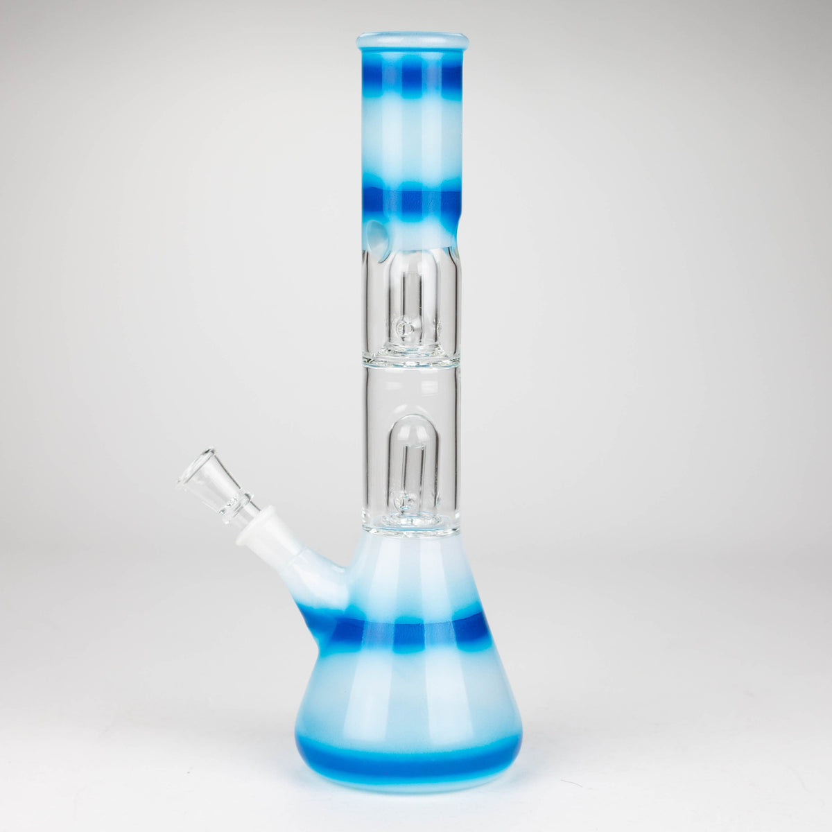 Bongzie Smokes Glass Bong 12" Double Dome Percolator Glass Bong with Ice Catcher 12" Double Dome Percolator Bong