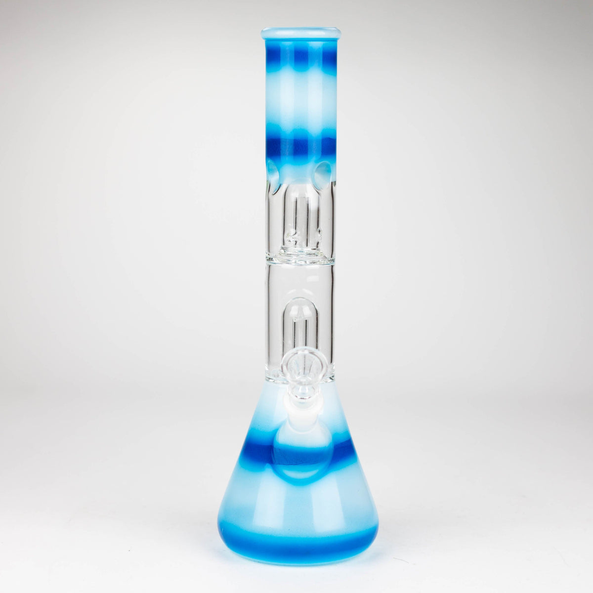 Bongzie Smokes Glass Bong 12" Double Dome Percolator Glass Bong with Ice Catcher 12" Double Dome Percolator Bong