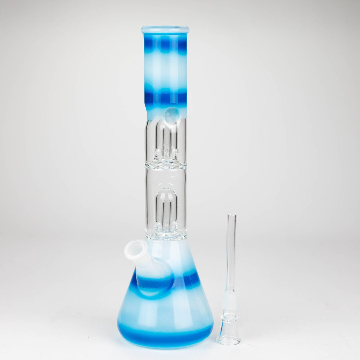 Bongzie Smokes Glass Bong 12" Double Dome Percolator Glass Bong with Ice Catcher 12" Double Dome Percolator Bong