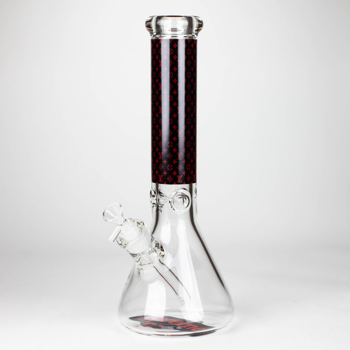 NIBO Distribution Glass Bong 14" Luxury Pattern 9 mm Glass Bong with Ice Catcher 14" Luxury Pattern 9 mm Glass Bong