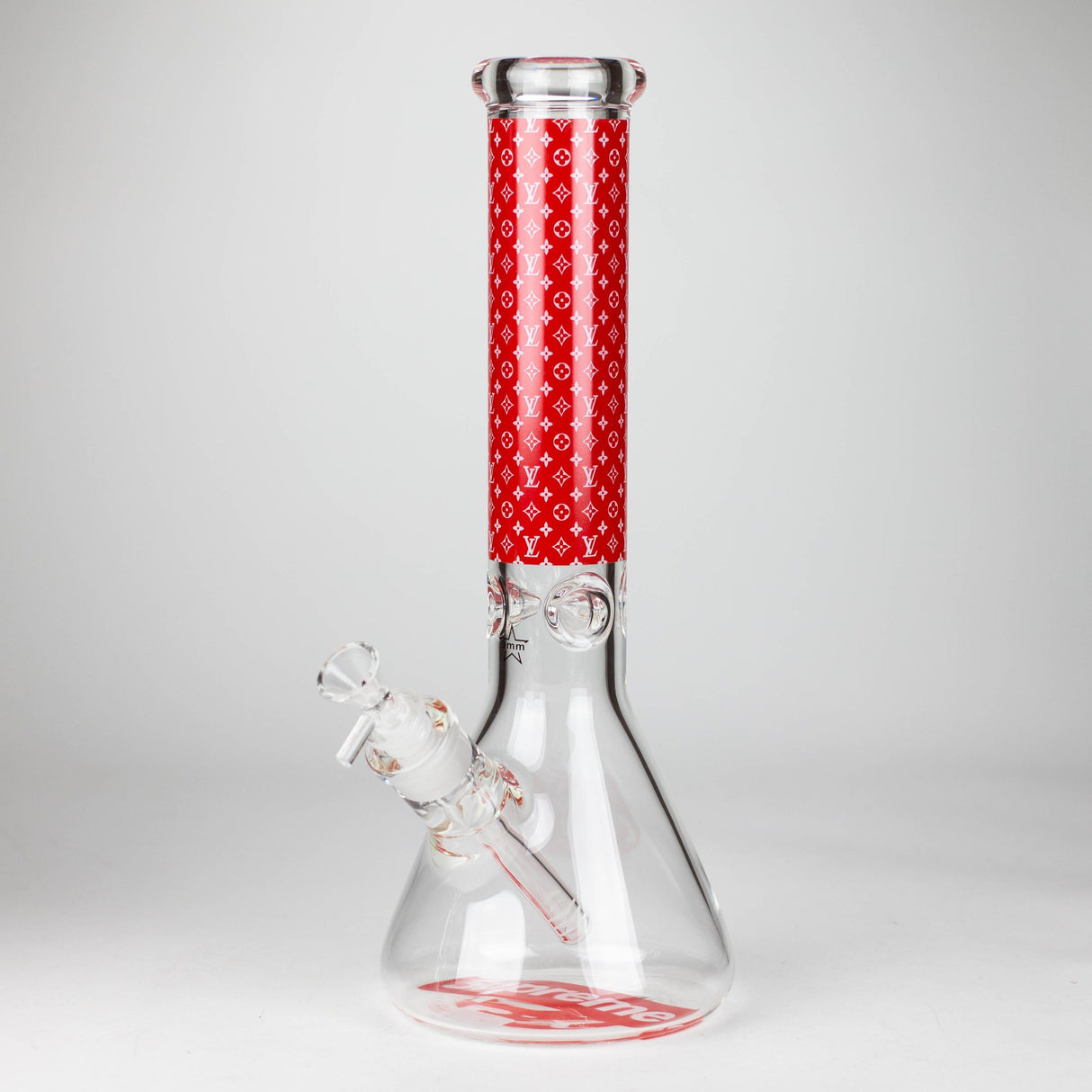 NIBO Distribution Glass Bong 14" Luxury Pattern 9 mm Glass Bong with Ice Catcher 14" Luxury Pattern 9 mm Glass Bong