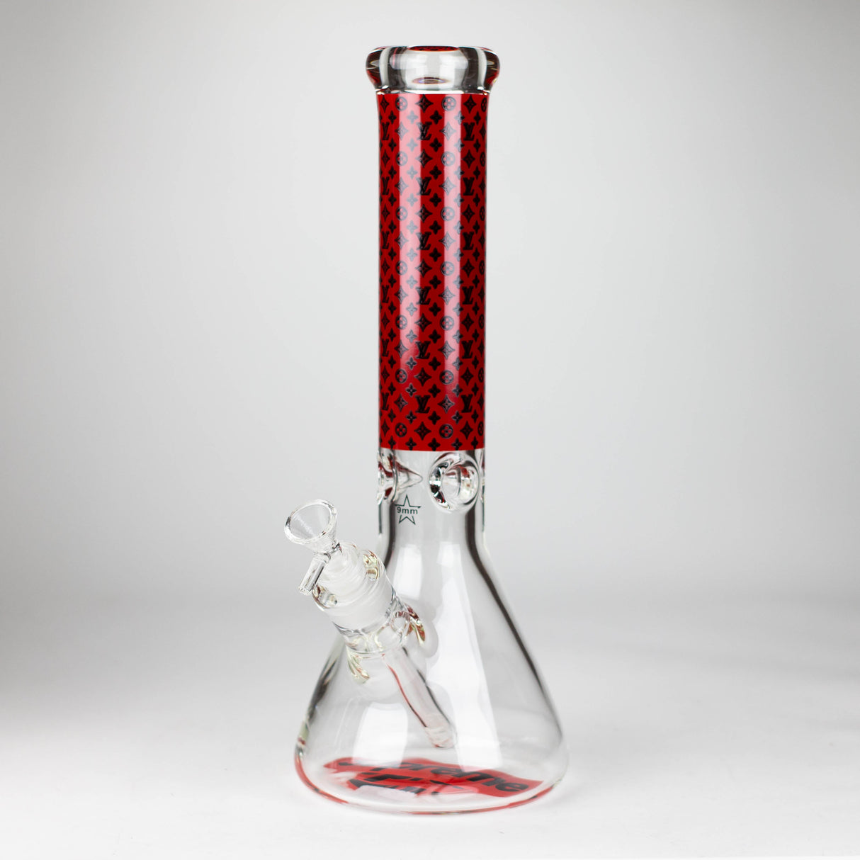 14" Luxury Pattern 9 mm Glass Bong with Ice Catcher