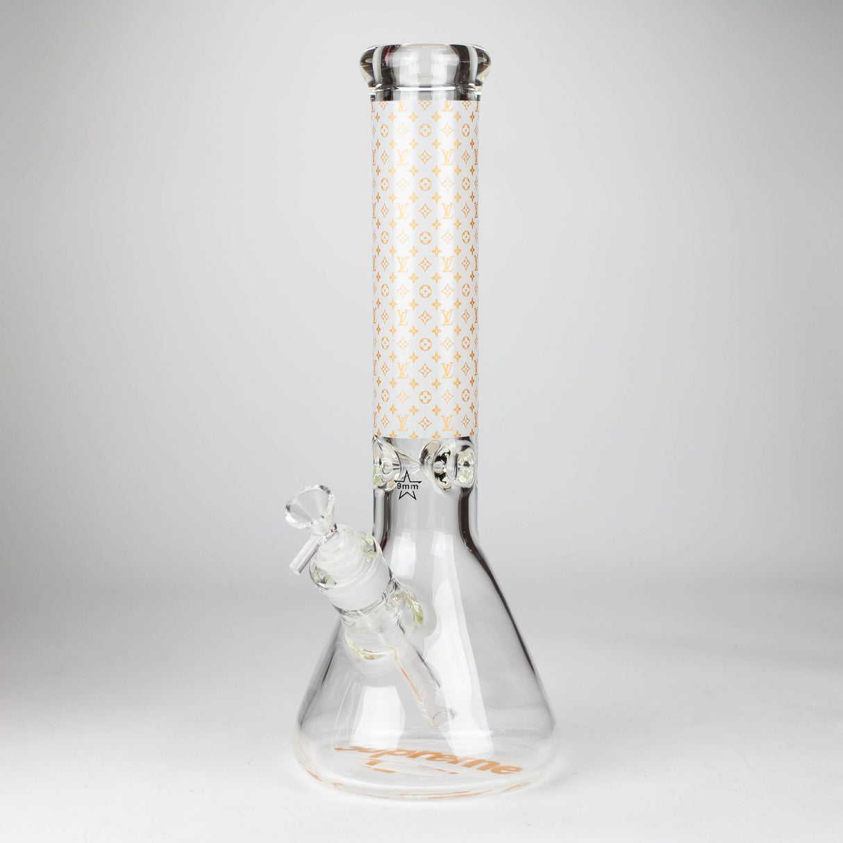 NIBO Distribution Glass Bong 14" Luxury Pattern 9 mm Glass Bong with Ice Catcher 14" Luxury Pattern 9 mm Glass Bong