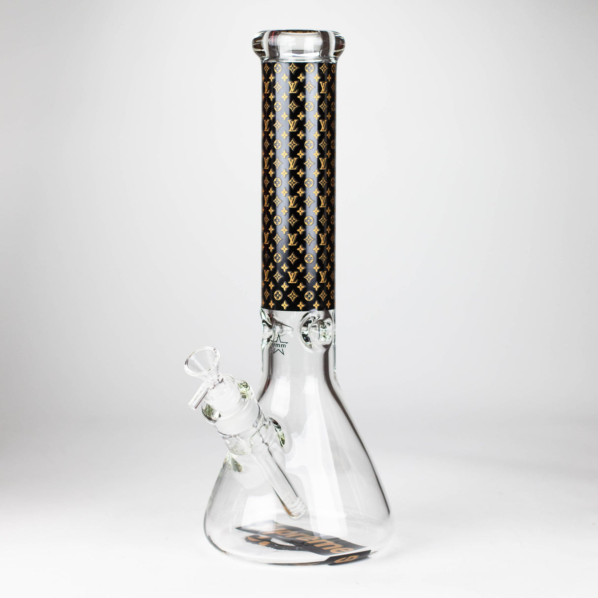 NIBO Distribution Glass Bong 14" Luxury Pattern 9 mm Glass Bong with Ice Catcher 14" Luxury Pattern 9 mm Glass Bong
