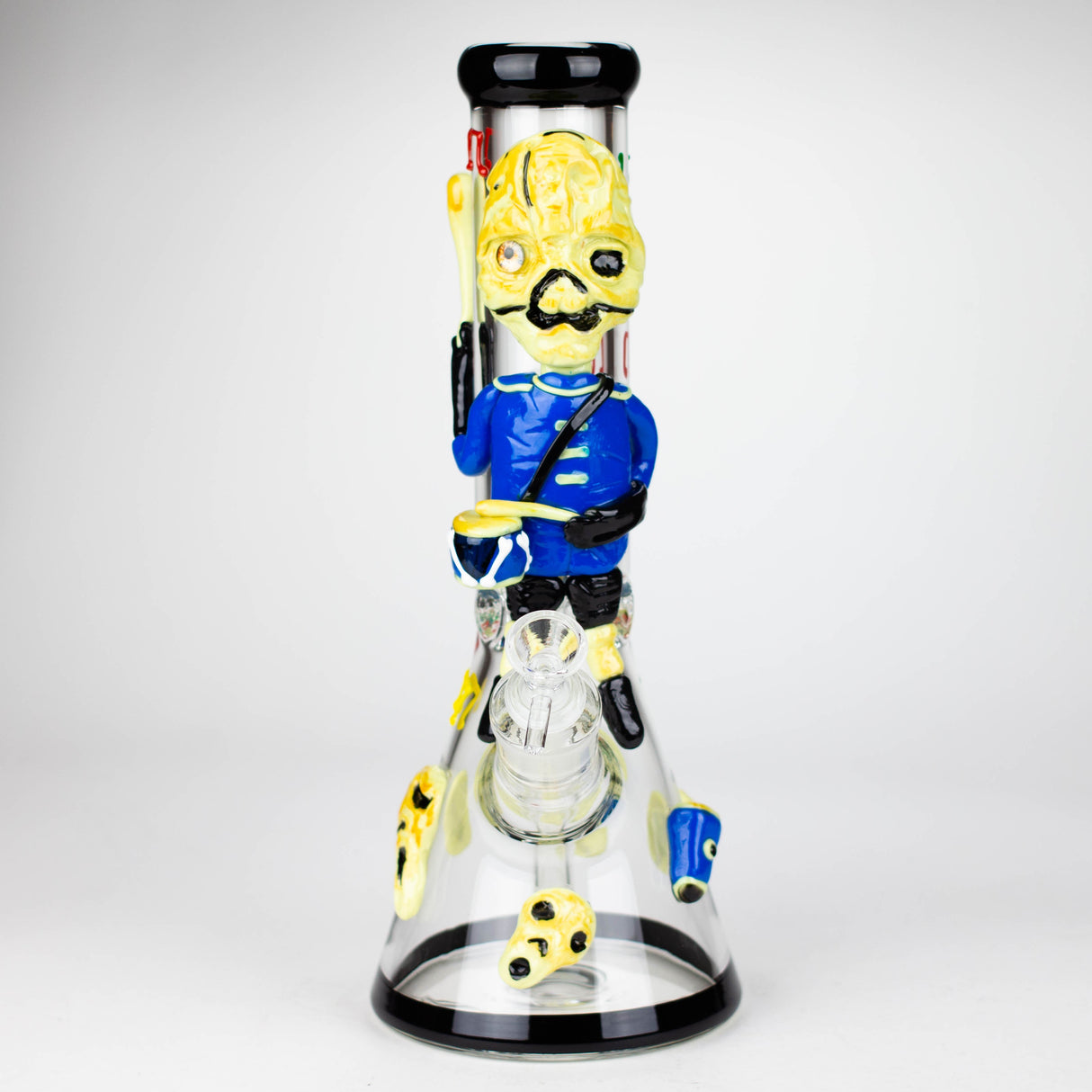 Bang en verre de 33 cm en résine 3D avec monstre de batterie