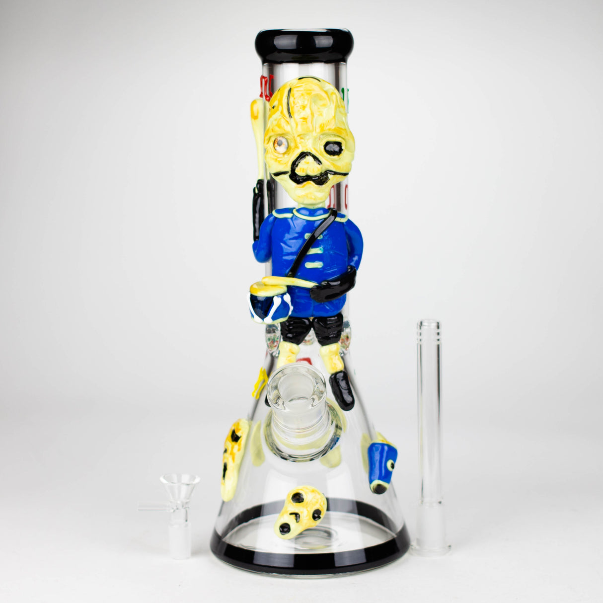 Bang en verre de 33 cm en résine 3D avec monstre de batterie