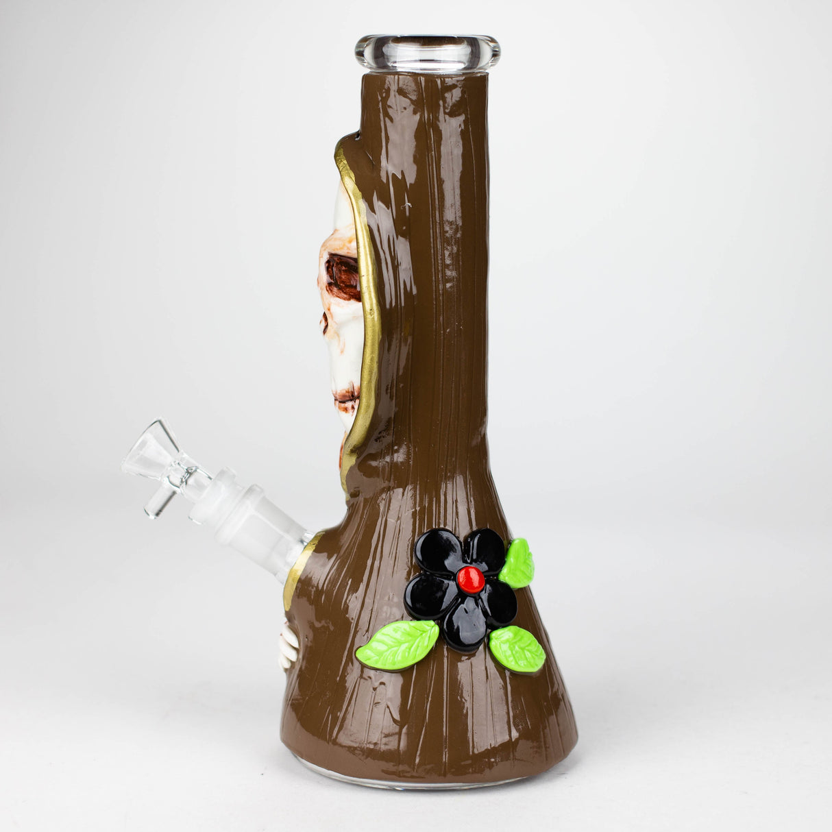Bécher en verre crâne artistique en résine 3D de 10 po