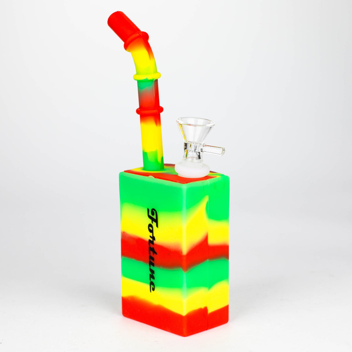 Fortune 8" Colour-Block Square Silicone Bong