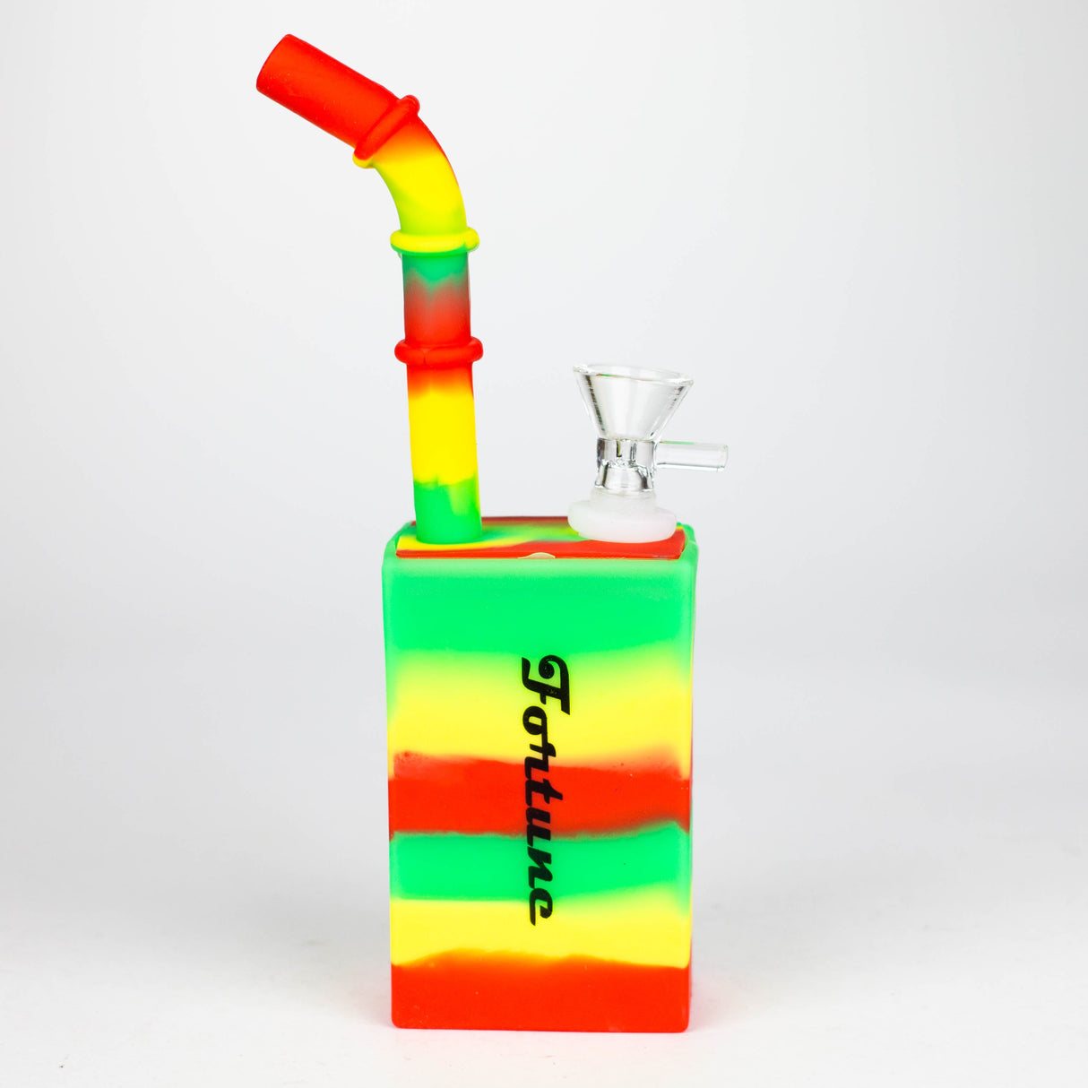 Fortune 8" Colour-Block Square Silicone Bong