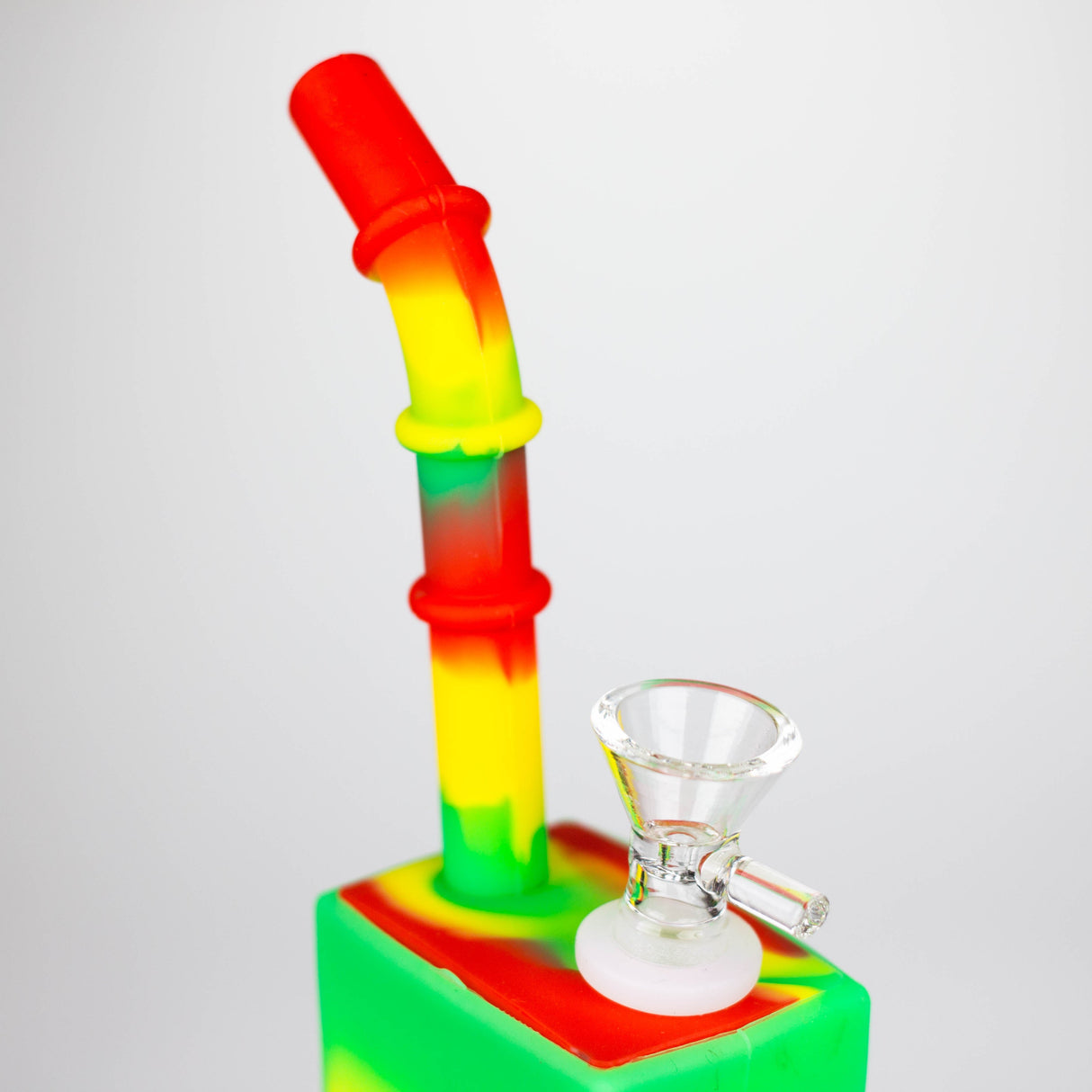 Fortune 8" Colour-Block Square Silicone Bong