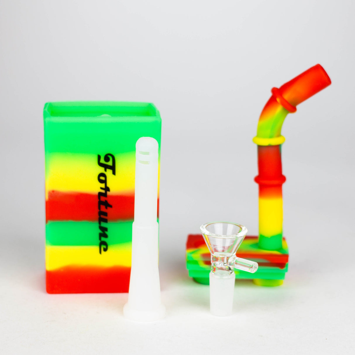 Fortune 8" Colour-Block Square Silicone Bong