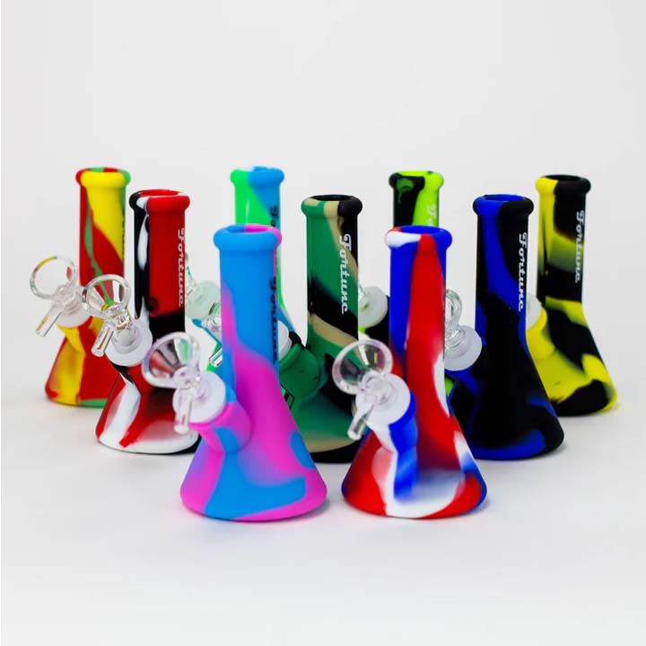 Mini-bang en silicone bicolore assorti "Fortune 5