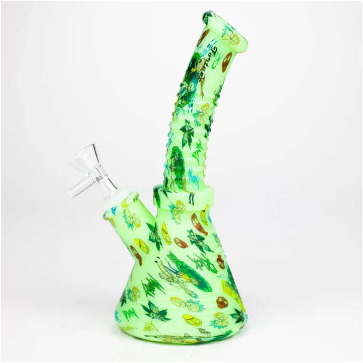 Fortune 8.5" Angled Hydrographic Silicone Water Pipe