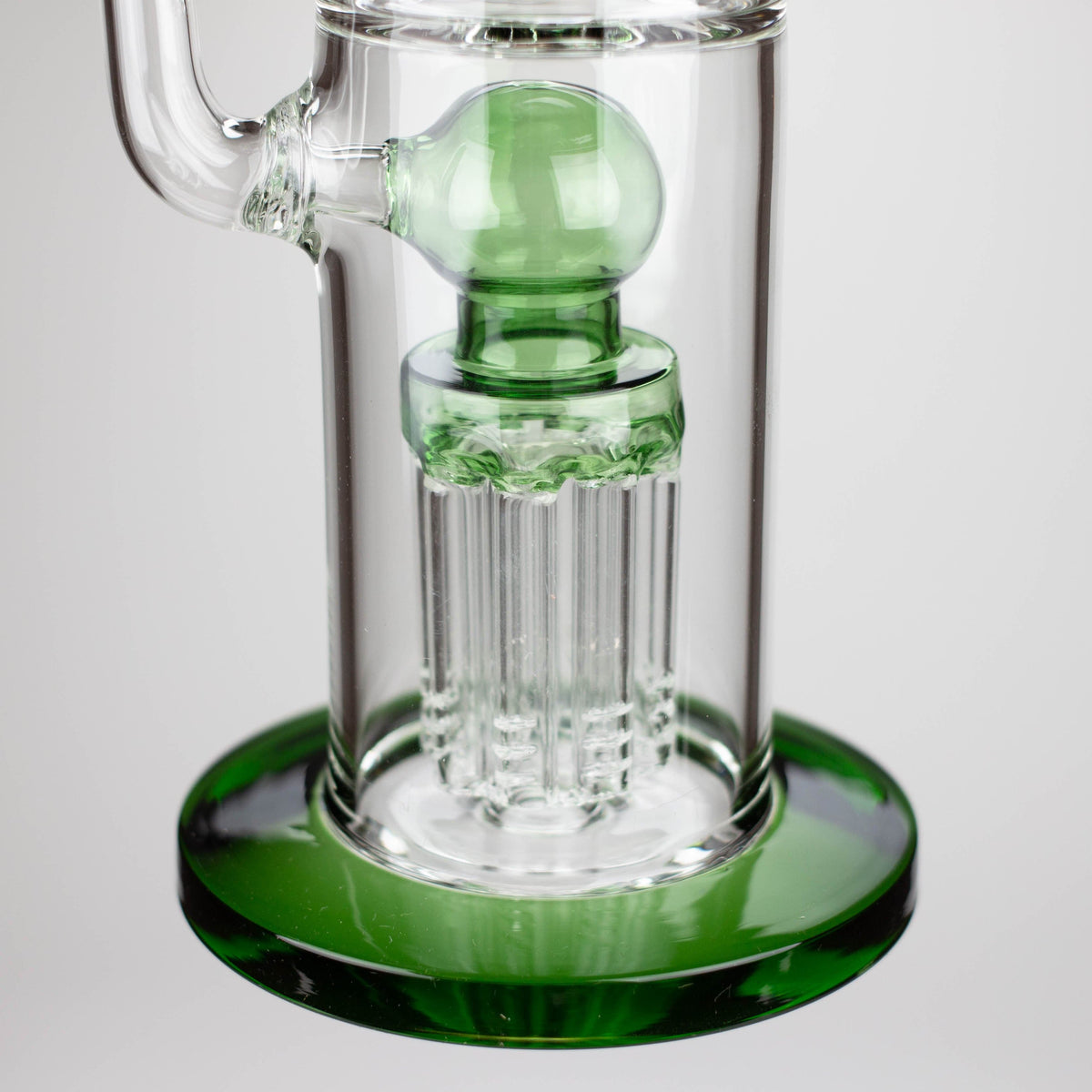 Bongzie Smokes Glass Bong 14" Color accented percolator glass bong with ball & Arm diffuser 14" Color accented percolator glass bong with ball & Arm diffuser