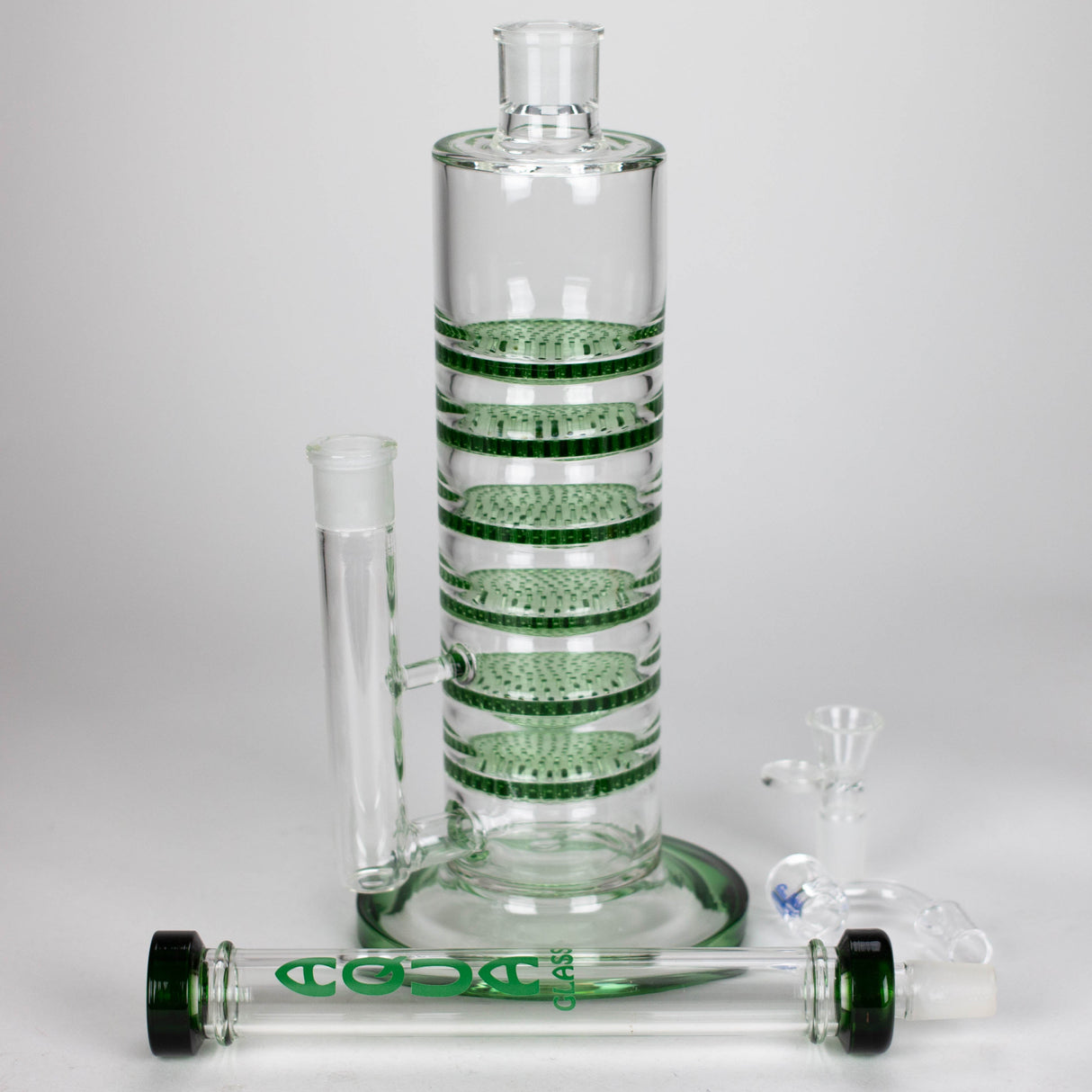 AQUA 21" Green 2-in-1 Honeycomb Diffuser Glass Bong
