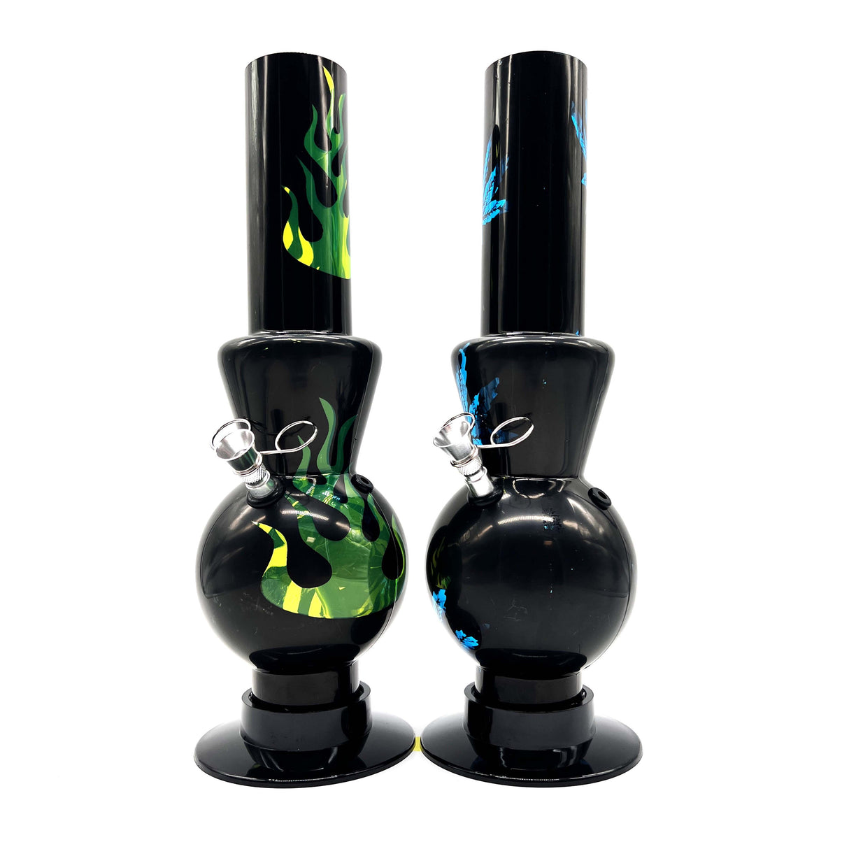 12" BLACK Acrylic Water Pipe Bong , Assorted Pattern Color ( PIP280 )