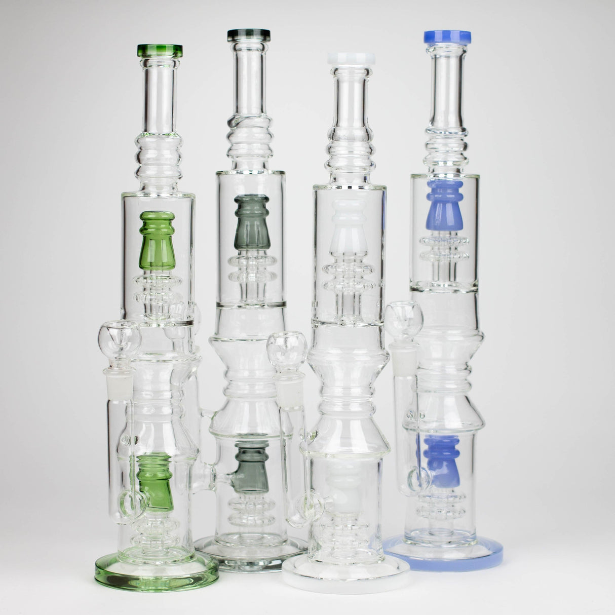 Bongzie Smokes Glass Bong 18" Glass water bong with Percolator and Diffuser 18" Glass water bong with Percolator and Diffuser