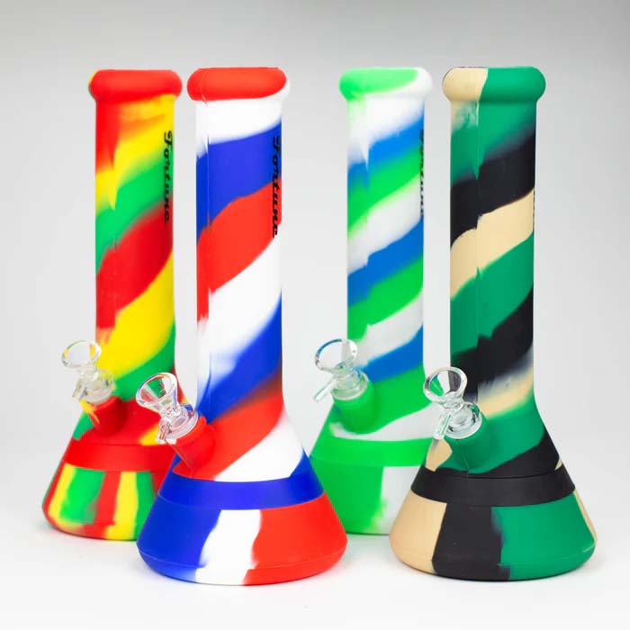 Fortune 12" Assorted Striped Silicone Beaker Bong